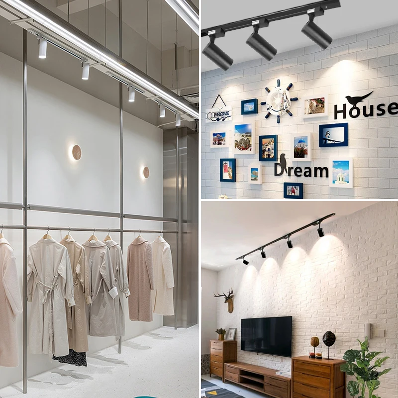 Полный комплект светодиодный Трековый светильник 220 В COB потолочный Точечный для