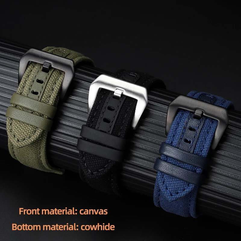 Фото Мужской Универсальный Холщовый ремешок для часов Panerai PAM335 441 111 1055 Breitling Avenger Premier, нейлоновый ремешок для наручных часов 20 22 24 мм, мягкий ремешок №3