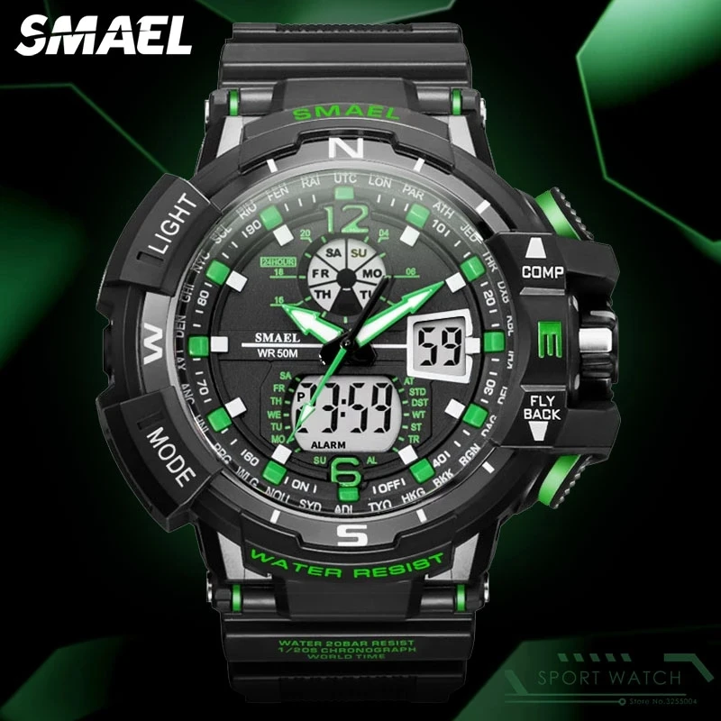 

Casual Watch Men Waterproof montre homme Men's Writswatch LED Digital Watches Men Clock Led reloj hombre 1376 Big Sport Watches
