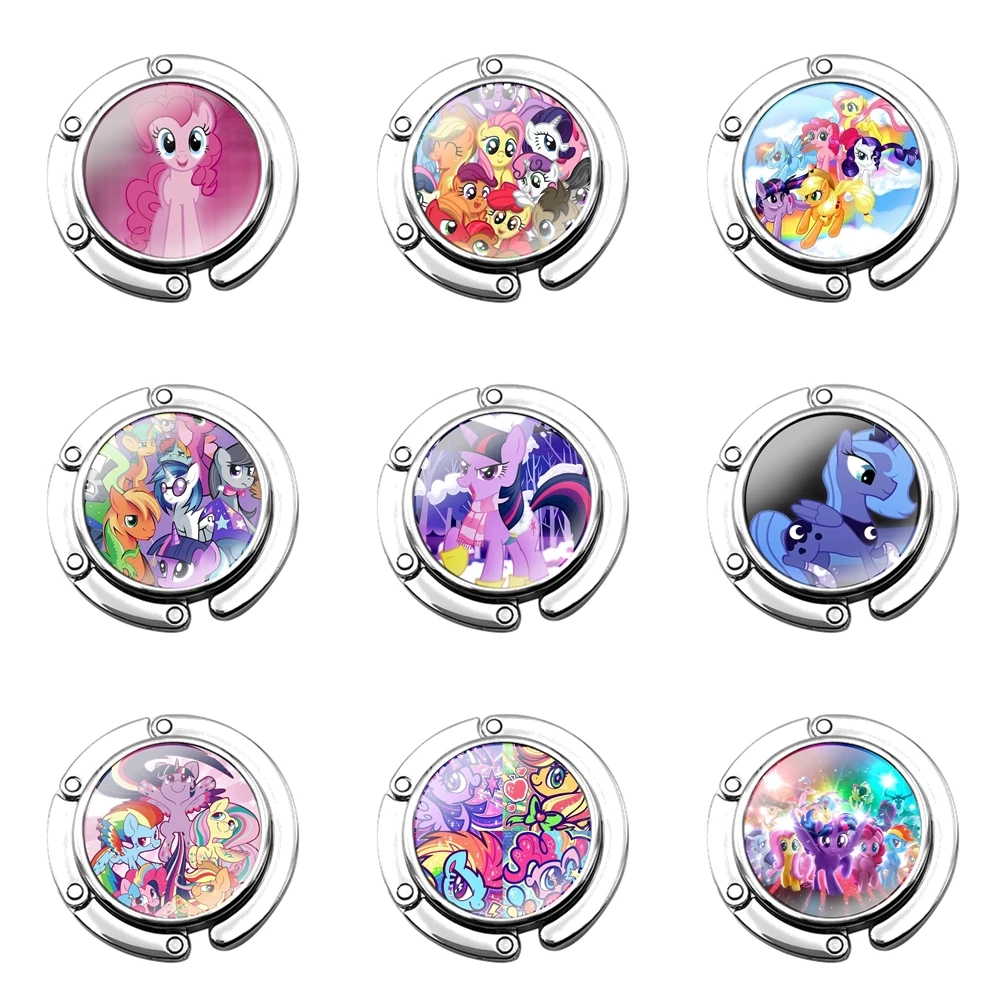 

Складной кошелек My Little Pony, крючок для женского стола, сумка для хранения, складной декоративный Настольный крючок, модный креативный мультя...