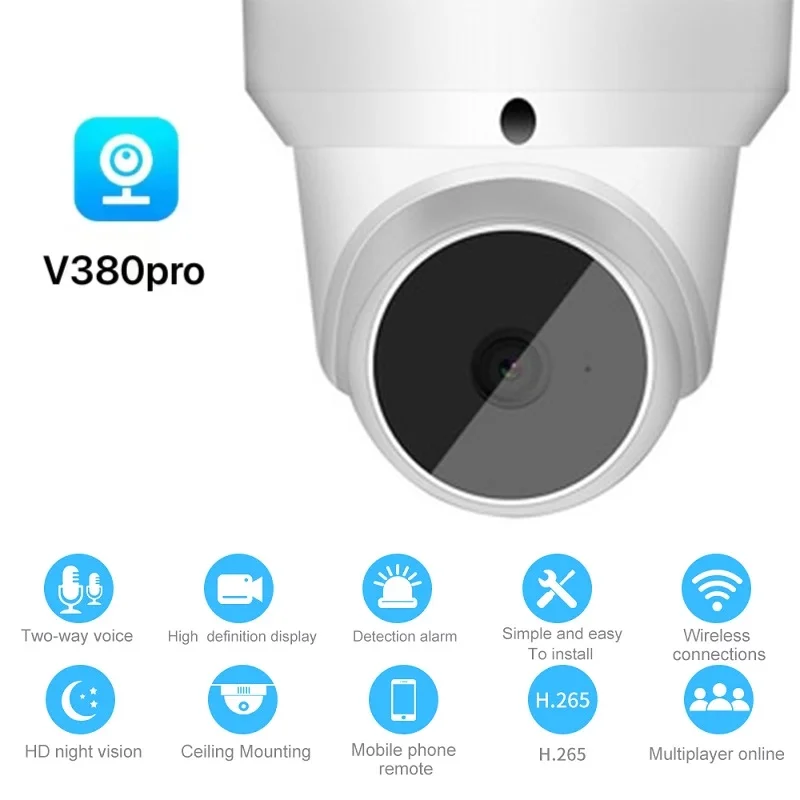 

Умная IP-камера V380 Pro, HD 1080P, облачная беспроводная уличная автоматическая камера слежения, инфракрасная камера видеонаблюдения с Wi-Fi