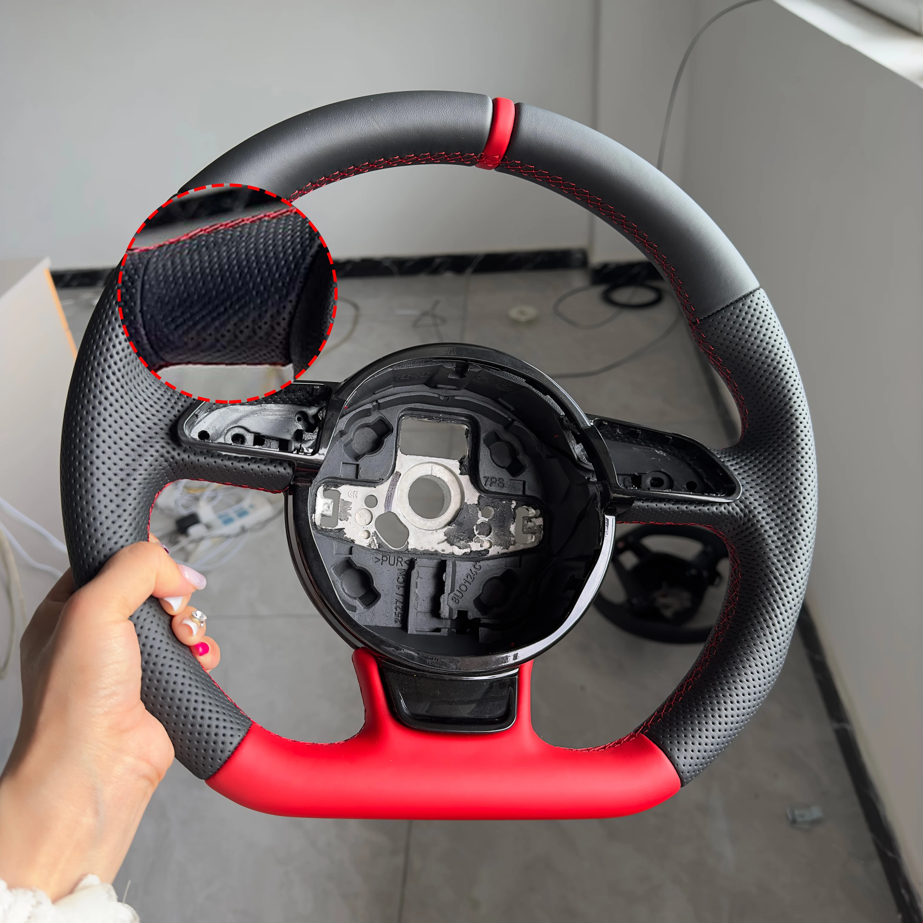 

Для Audi индивидуальный красный кожаный спортивный руль ручной работы 2012-2016 S3 S4 S5 3 Rs4 Rs5 Rs6 Rs7 модернизированный и модифицированный