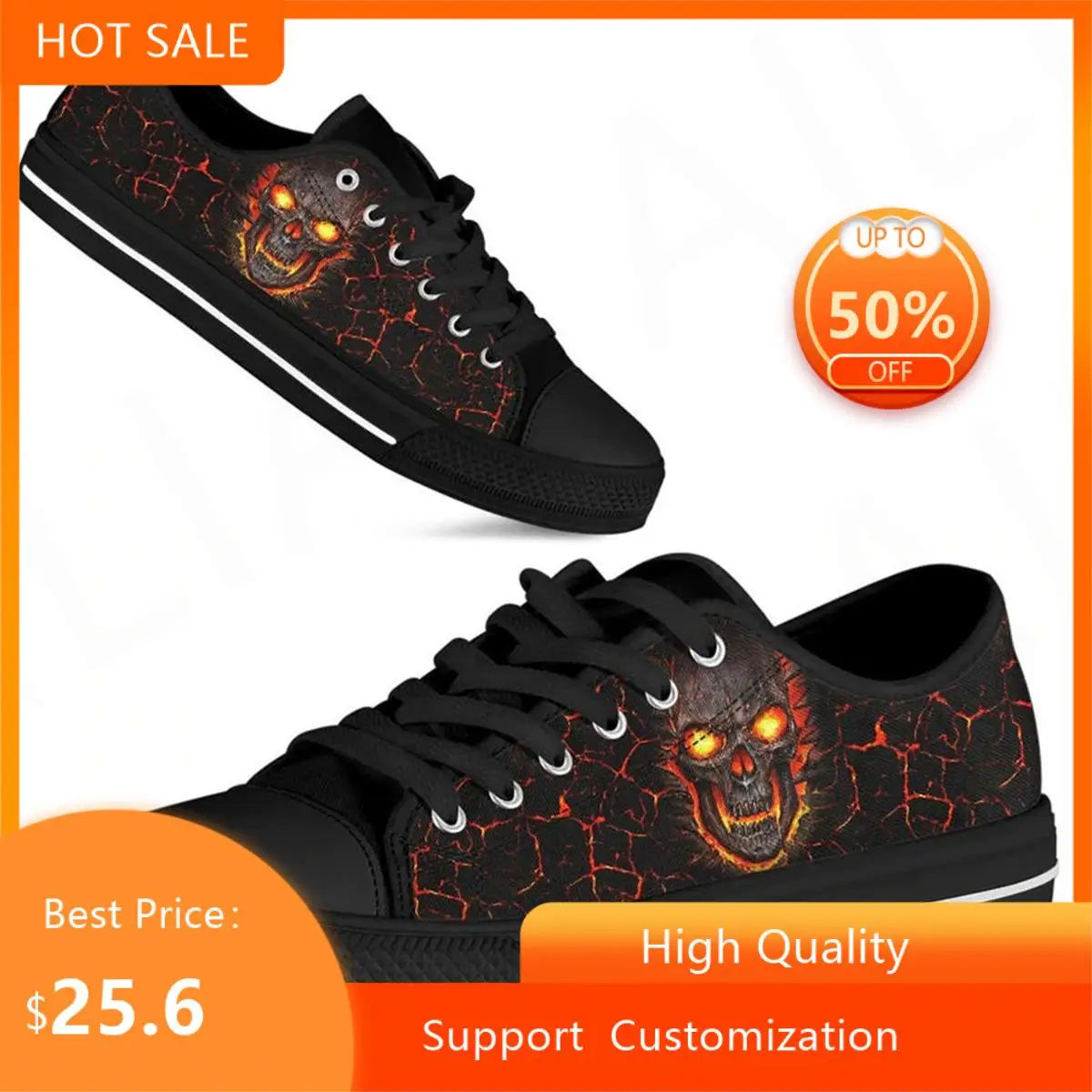 

BKQU Black Skull Art Women Casual Sneakers shoes summer 2022 dames schoenen black sneakers women 2022 zapatos planos