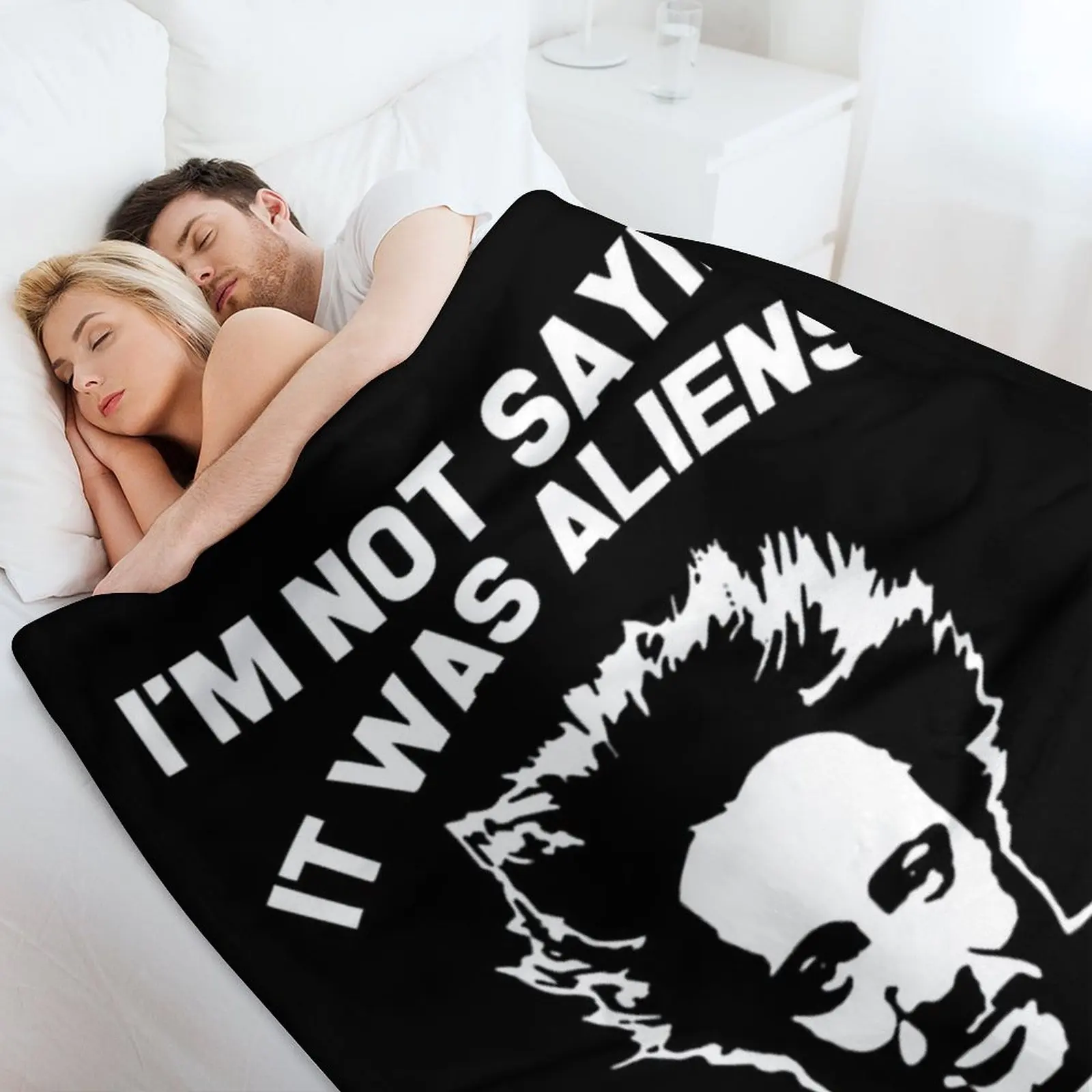 Фото Плед-одеяло It-was-Aliens-Giorgio-A-Tsoukalos-T-Shirt-Black из мягкого плюшевого фланелевого материала в клетку №4