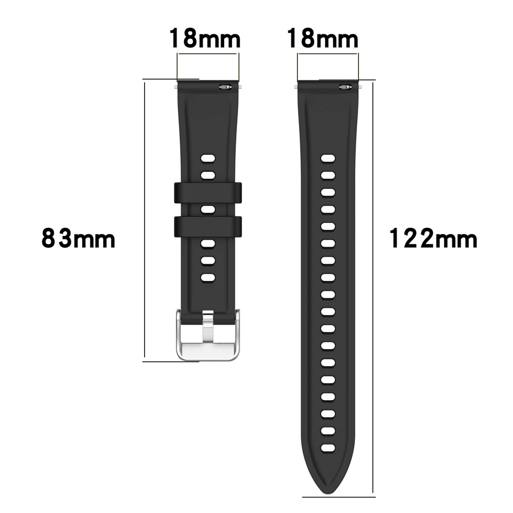 Фото Универсальный силиконовый ремешок 18 мм, 20 мм, 22 мм для Honor Watch SE GS3 GS4 4Pro, текстурный ремешок для ticwatch 2 E E2 E3 pro pro3 proX GTH GT №4