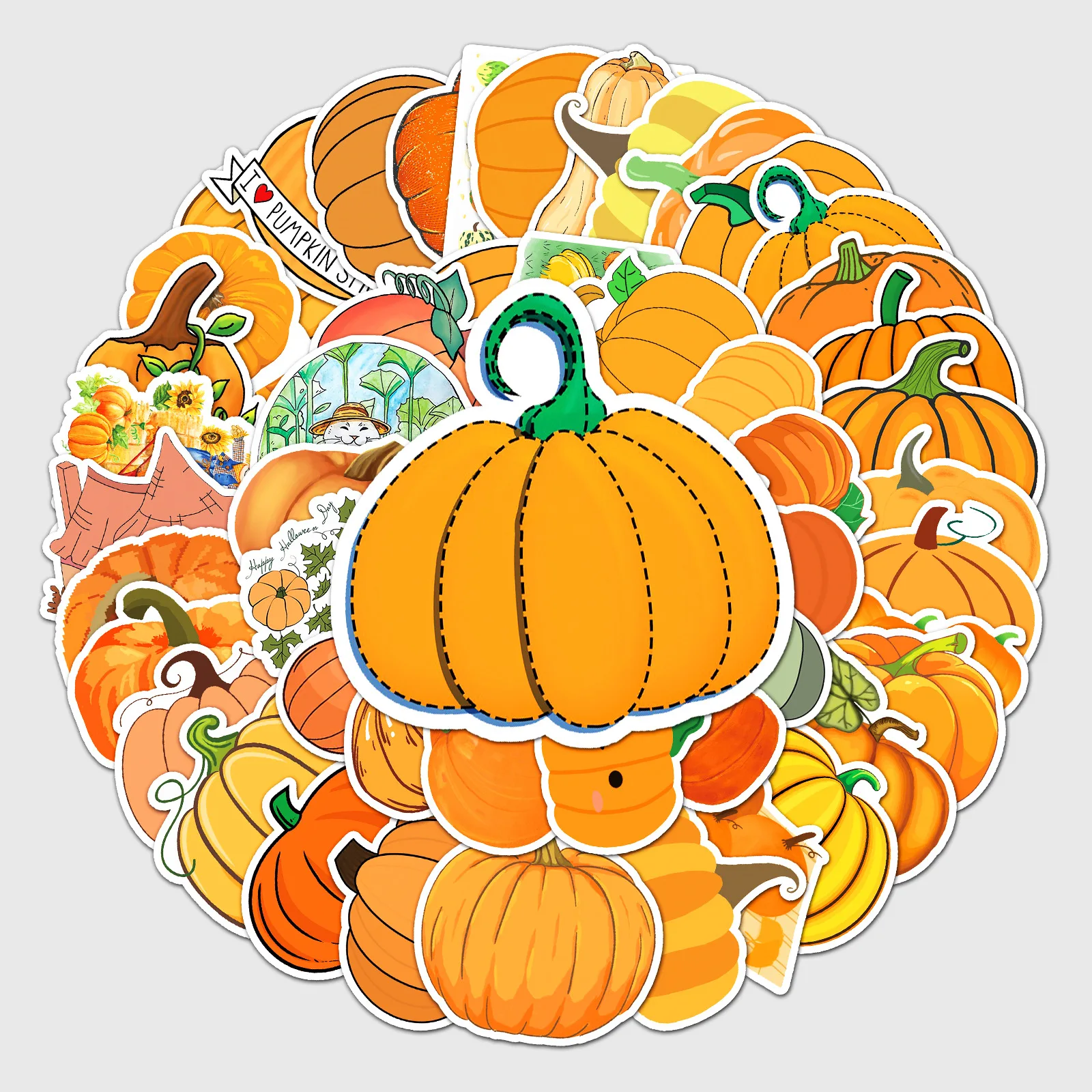 

10/25/50PCS Pumpkin Doodle Sticker Cartoon Decal DIY Waterproof Helmet Luggage Laptop Skateboard Doodle Sticker