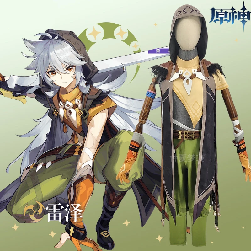 

Anime Game Genshin Impact Running Wolf RAZOR Cosplay Costume Halloween Carnival Uniforms Wigs Fancy Outfits Full Set Gift