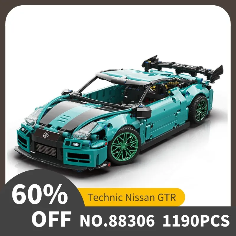 

1190 шт. 1:14 Модель Nissan GTR спортивный автомобиль APP с дистанционным управлением Механическая серия строительные блоки игрушки подарок на день р...