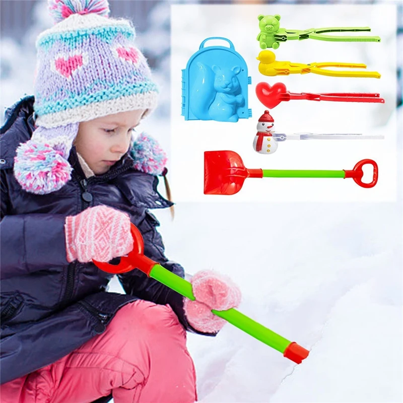 

Pack Of 5 Snowball Maker Shape Winter Snowball Shape Toy Cartoon Duck Love Heart Penguin Snow Shape, Snow Mould Tool