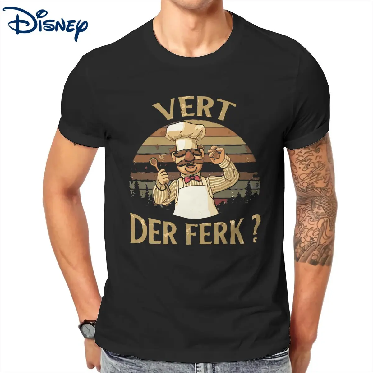 

Men T-Shirt Disney Vert Der Ferk the Muppets Funny Pure Cotton Tee Shirt Short Sleeve T Shirts Crew Neck Clothes Gift Idea