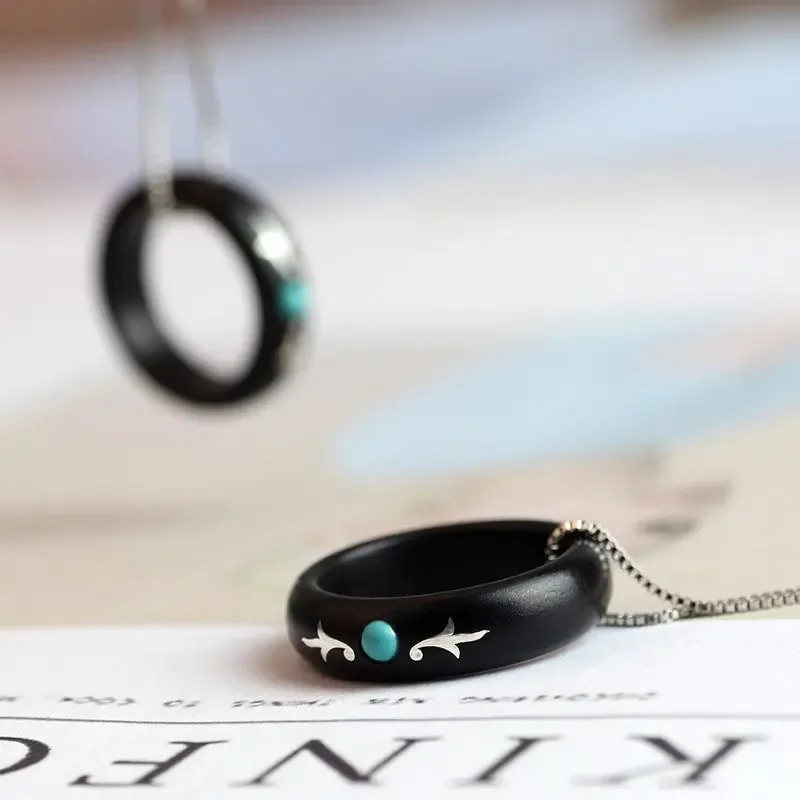 Креативное фиолетовое деревянное кольцо серебряная инкрустация черный