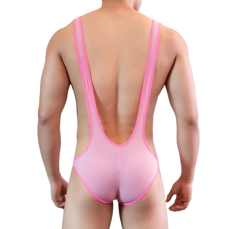 

Sexy Men Bodysuits Men's Rib Fabric Jockstrap Leotard Underwear Jumpsuits Wrestling Singlet Bodysuit Lingerie Men Body Shapers