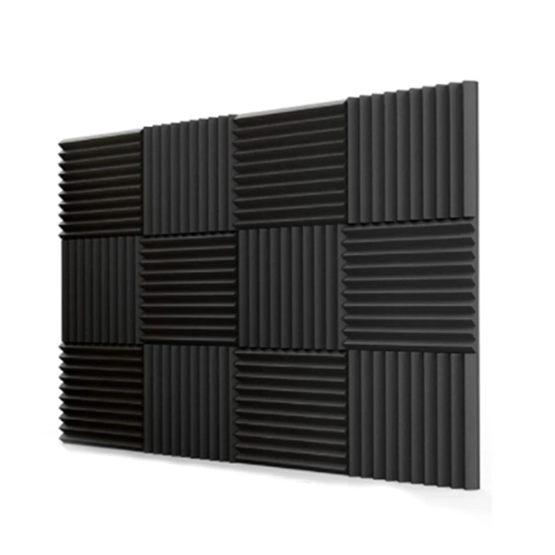 

12 Pcs Adhesive Acoustic Foam,Sound Insulation Foam Panels,Acoustic Foam Wedges,Sound-Absorbing Board for Studio Ceiling