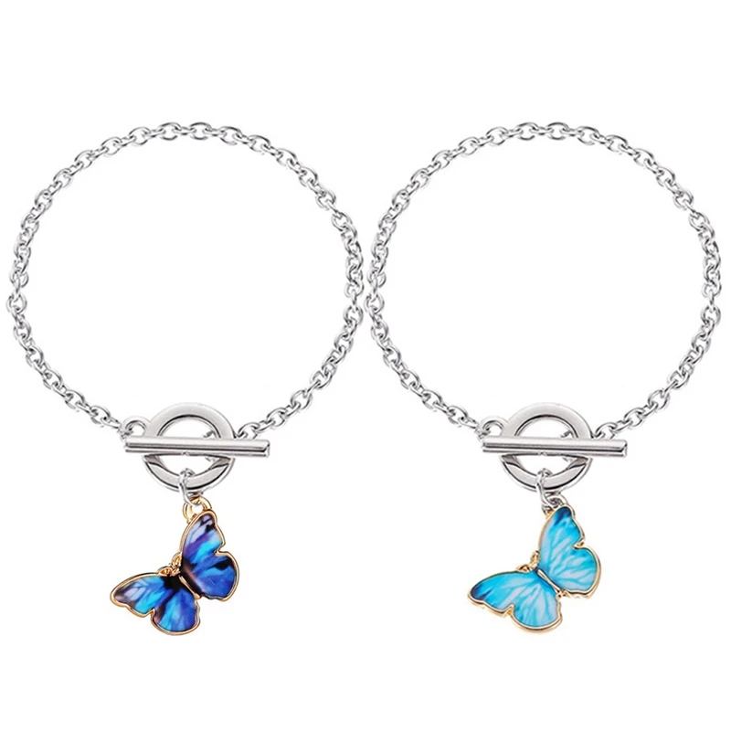 

Комплект из колье и серёг, с разноцветной подвеской-бабочкой