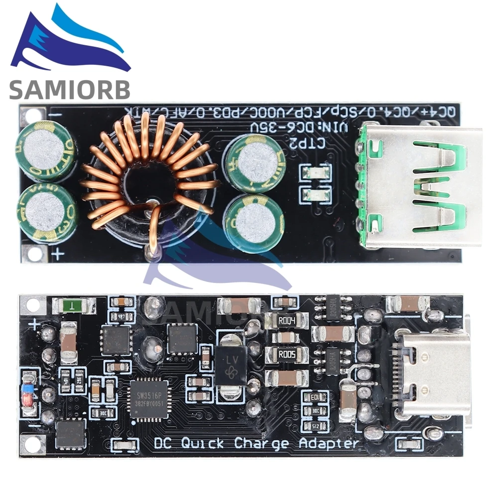 Понижающий модуль быстрой зарядки SW3516 QC4.0 QC3.0 USB Type-C