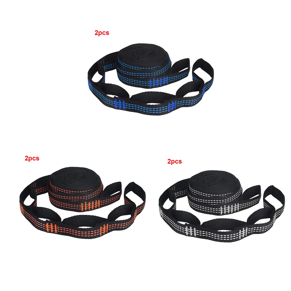 

2pcs Hammock Straps Outdoor Hanging Swing Straps 5pcs Rings Adjustable Portable Tree Hammock Belts for Camping