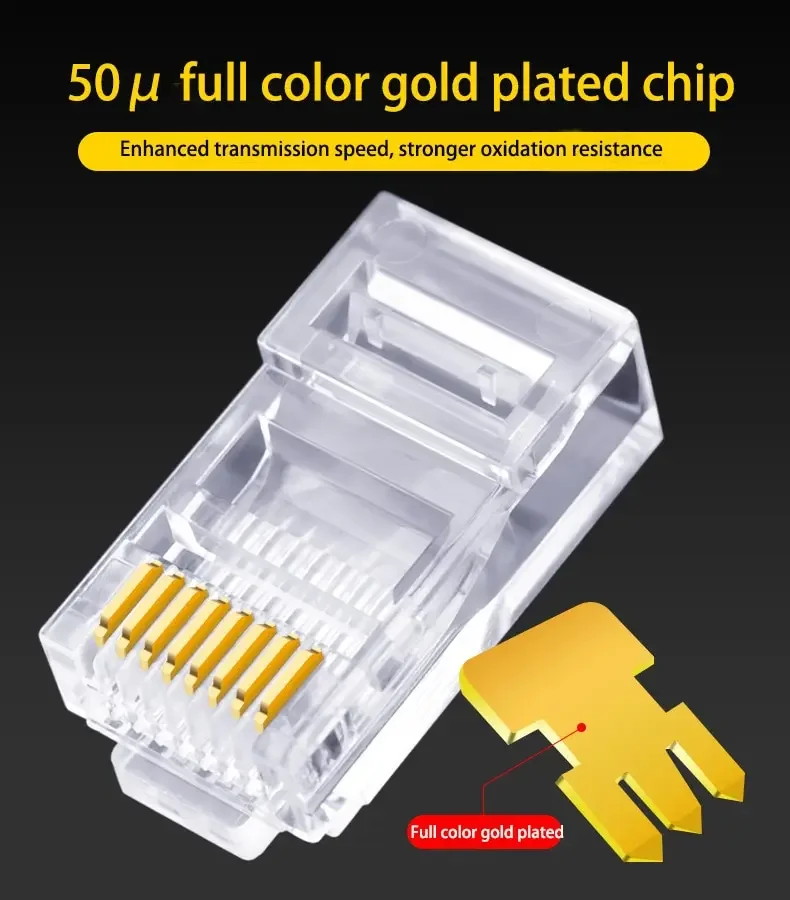 100 шт. соединитель RJ45 разъем Cat6 сетевой неэкранированный кабель с