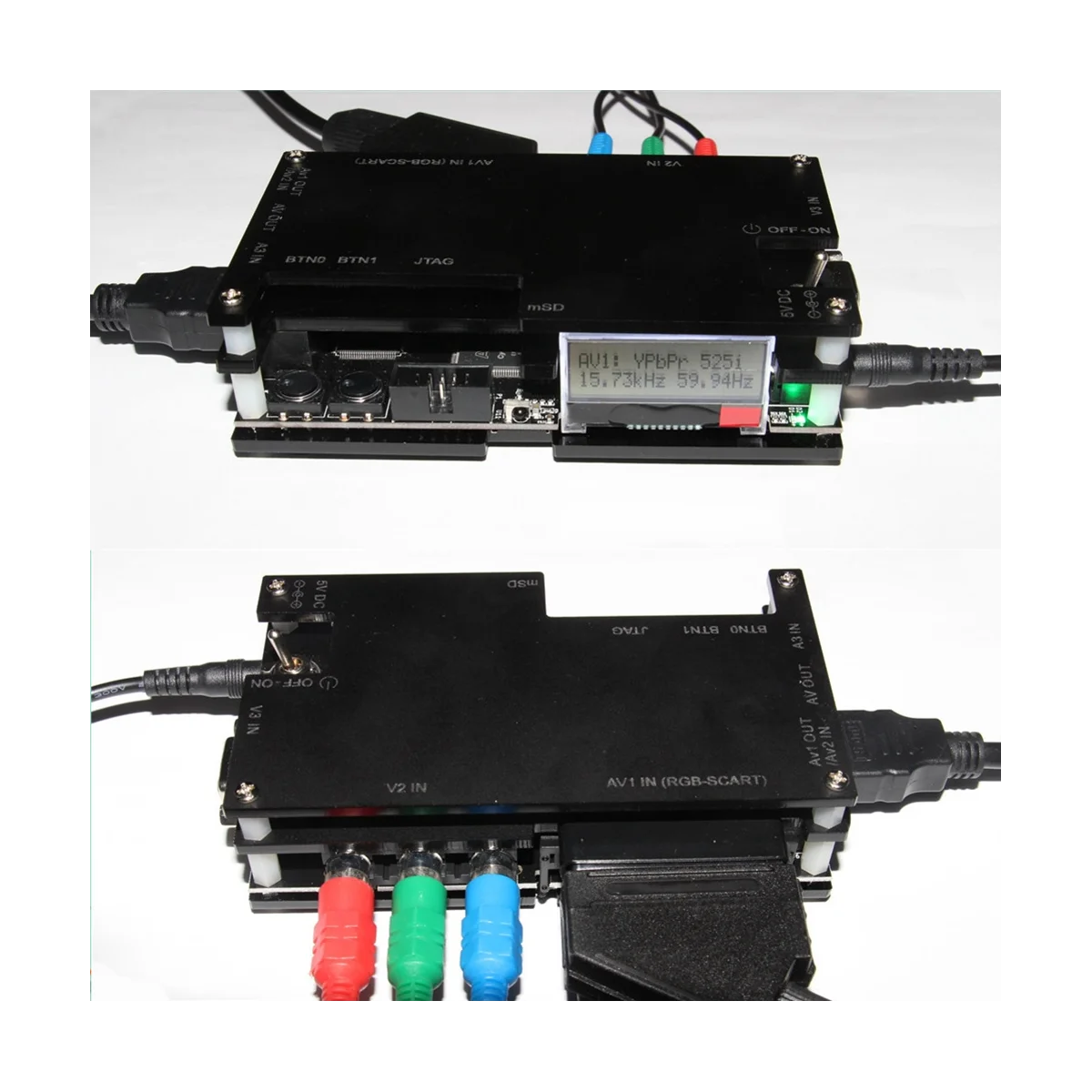 

Совместимый Конвертор OSSC, комплект адаптеров для сканирования с игровым кабелем для игровых консолей в стиле ретро, вилка US/EU/UK/AU