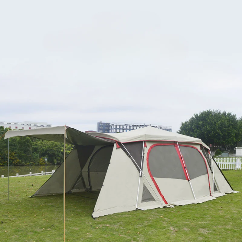 

Палатка из ткани Оксфорд, автоматическая алюминиевая палатка с защитой от шторма и солнца, для всей семьи, 1 зал, 1 спальная комната, несколько строительных способов