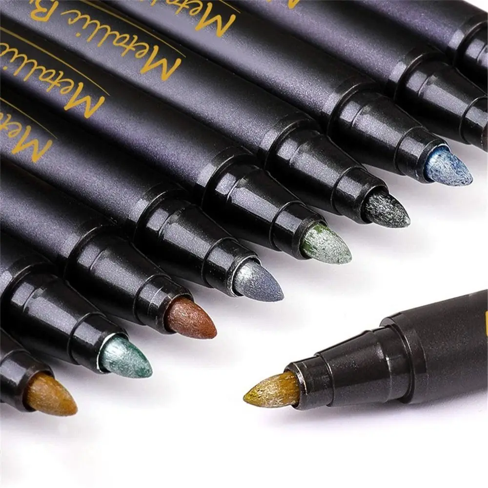 

Oblique Head Key Mark 10/12 Color Hand Account Painting Line Acrylic Eye Protection Metal Marker Pen Graffiti