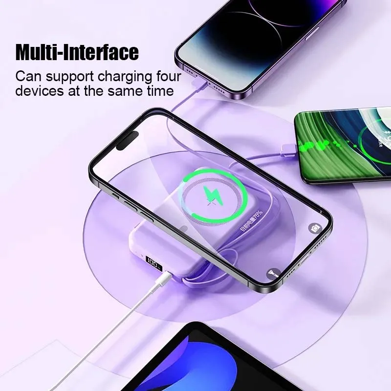 Магнитный внешний аккумулятор для iPhone портативное устройство быстрой