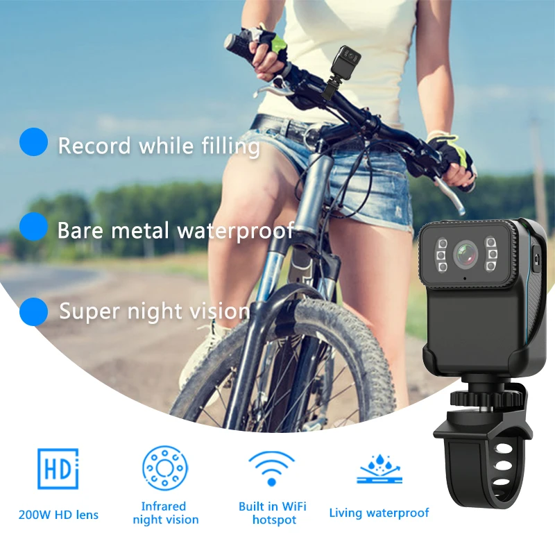 Enlarge 1080P HD Night Vision Mini Portable DV Camera Outdoor Riding Wide-angle Mobile Phone Wifi  Police Law Enforcement Recorder