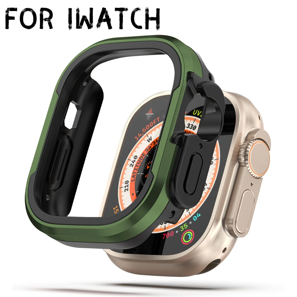 

Aluminium Alloy Watch Case for Apple Watch Serie 8 7 6 5 4 Cover 49mm 45mm 44mm 41mm 40mm Dual-layer Structure Screen Protector
