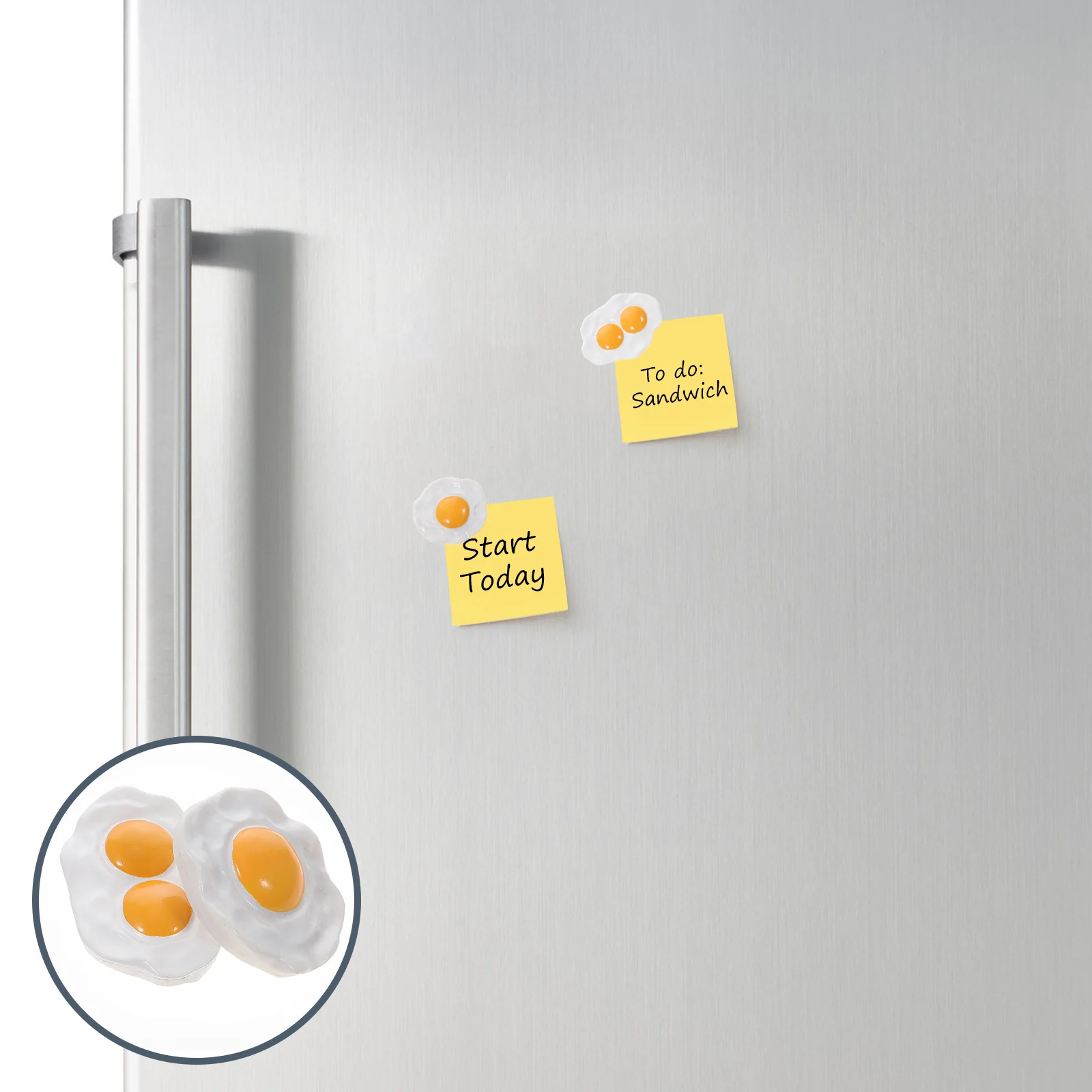 

2pcs Refrigerator Stickers Fried Egg Fridge Magnet Novelty Furniture Magnet
