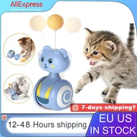 cat tumbler toys balanced cat chasing toy for cats funny balance car interactive kitten chasing toy with feather ball