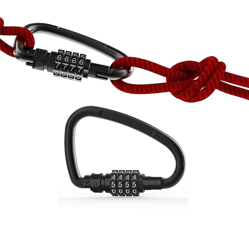 Кодовые замки 4-значные сверхмощные зажимы-карбины D-образный кодовый замок для