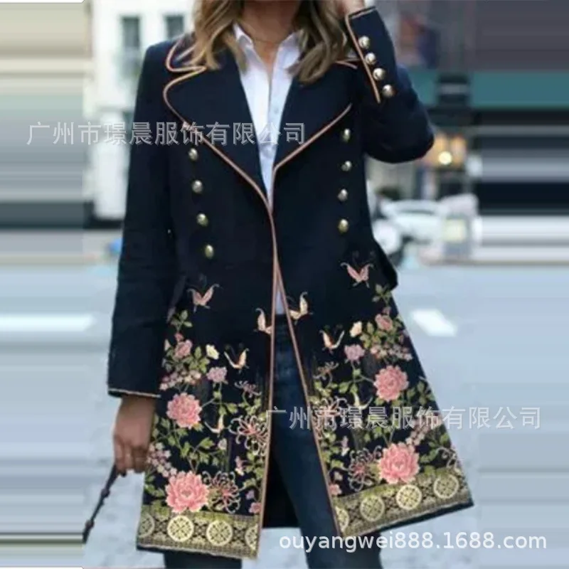 

2023 New Mid length High end Women's Trench Temperament Woolen Coat Women