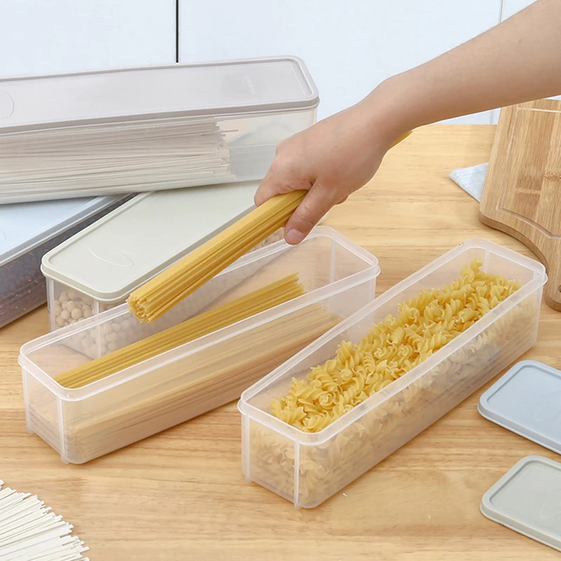 

Sealed Noodles Crisper Plastic Noodles Spaghetti Box Kitchen Refrigerator Storage Box Food-Grade Noodle Storage Box