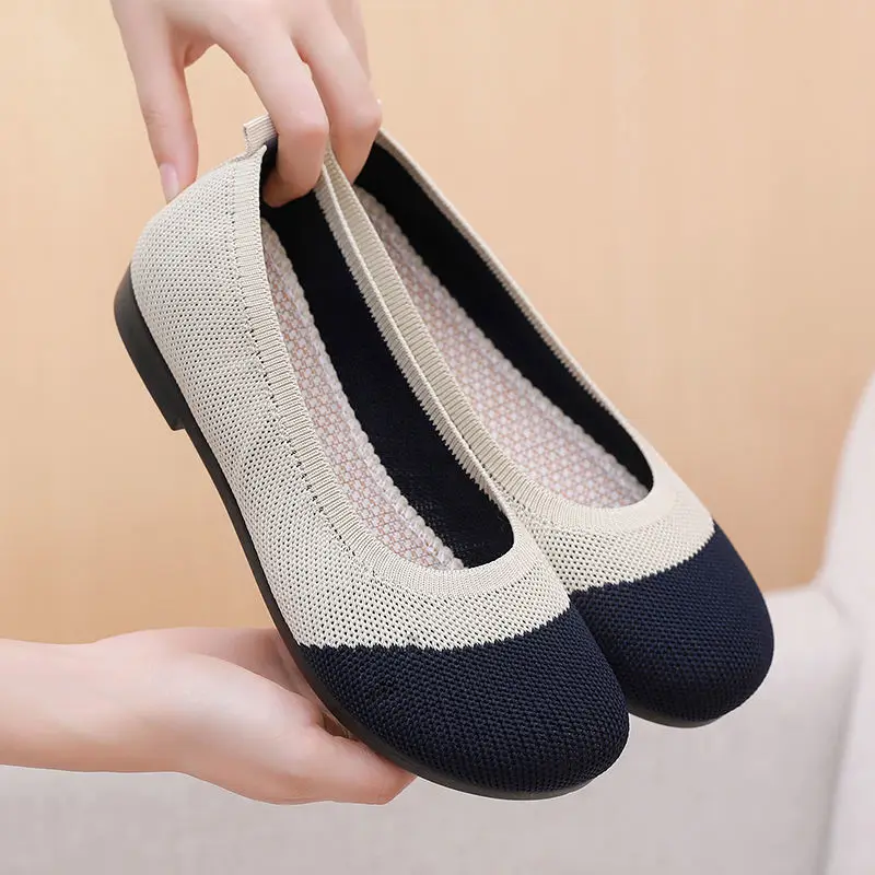 slip on sneakers women newest shoes ladies dense knit loafers summer breathable womens deck boat shoes woman washable work flats