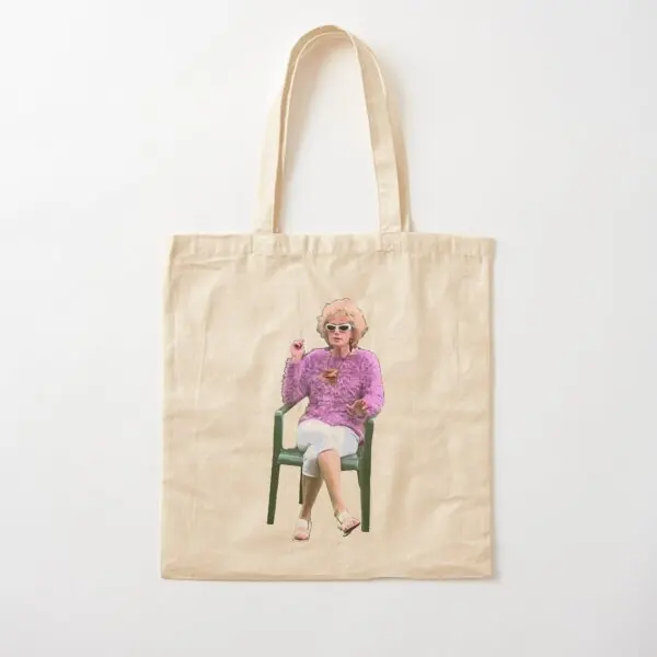 

Kath And Kim Kath Having A Smoke Cotton Canvas Bag Reusable Fabric Tote Handbag Unisex Women Ladies Designer Travel Foldable