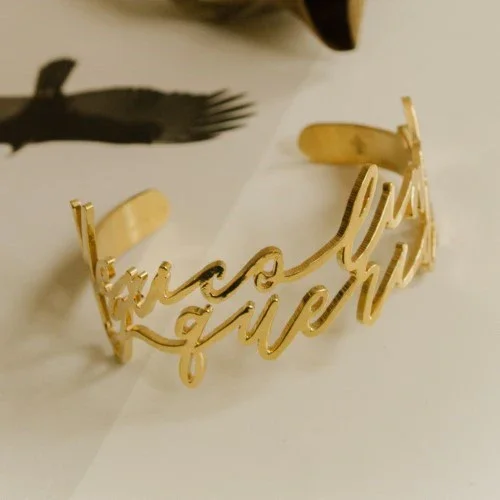 Именной браслет на заказ Парные браслеты манжеты большие ювелирные изделия для