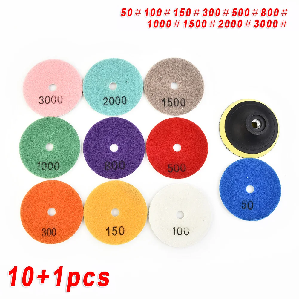 

10pcs 50/100/150/300/500/800/1000/1500/3000 Grit Polishing Pad With 3 Inch Stone Sanding Disc Rotary Tool Parts