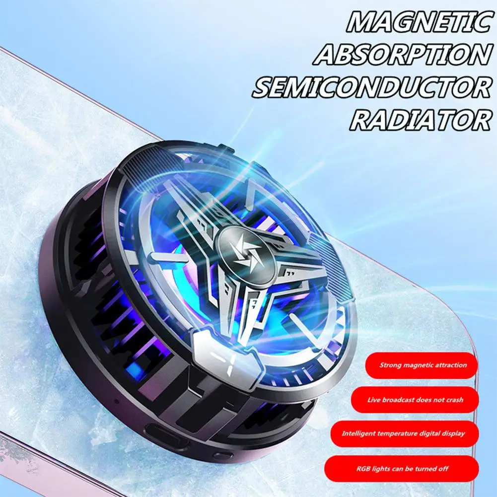 

Mobile Phone Semiconductor Magnetic Radiator With Rgb For Pubg Game Cooling Fan For Iphone 14 Pro Max Gaming Accessoires