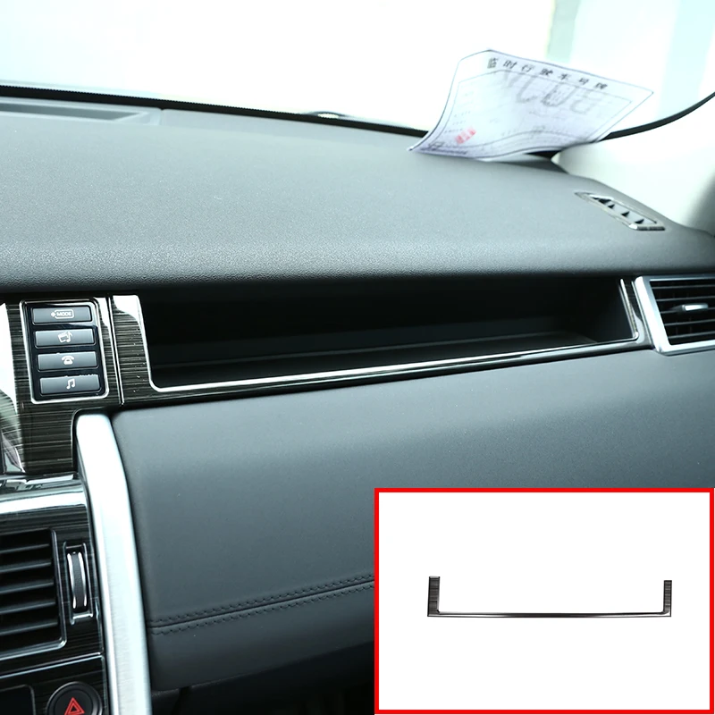 

For Land Rover Discovery Sport 2015-18 Stainless Steel Black Brushed Car Inner Co-Pilot Decration Frame Trim Kit Accessories