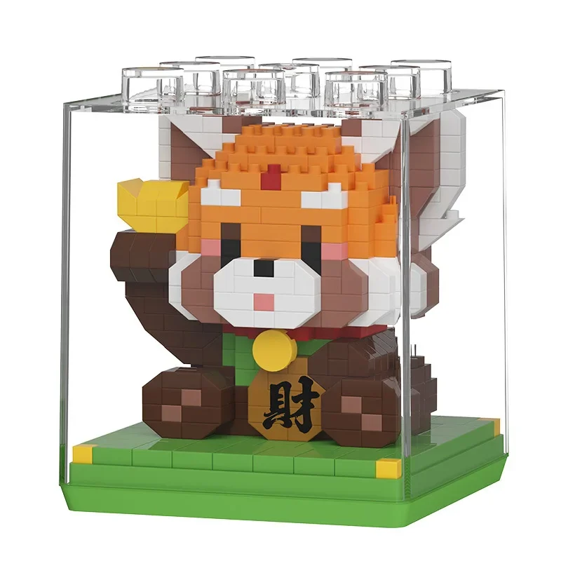 Lucky Animal Micro Building Blocks Lesser Panda Cat Maneki Neko Собранная 3D модель Мини-кирпичная фигурка игрушки для детей Подарки (art.: 3920caffd993c) - 3920caffd993c
