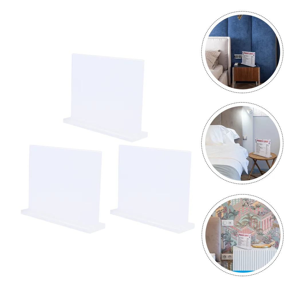 

3Pcs Clear Plastic Sign Holder Acrylic Document Holder Table Sign Display Holder Desktop Poster Holder