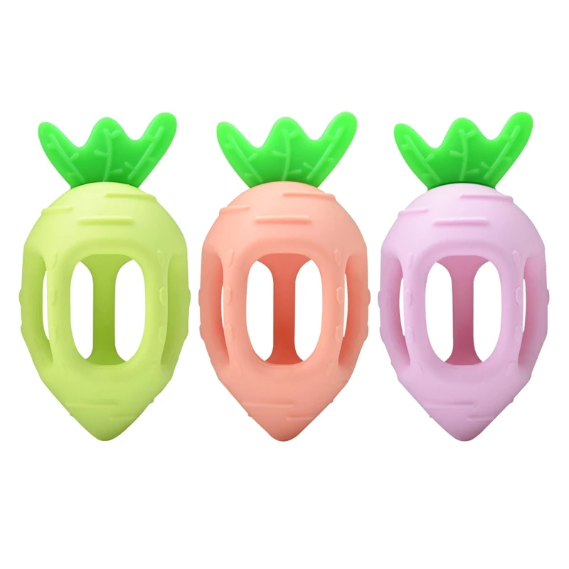 

Q9QB Toddlers Silicone Molars Adjustable Chew Carrot Shape Teething Toy for Sensitive