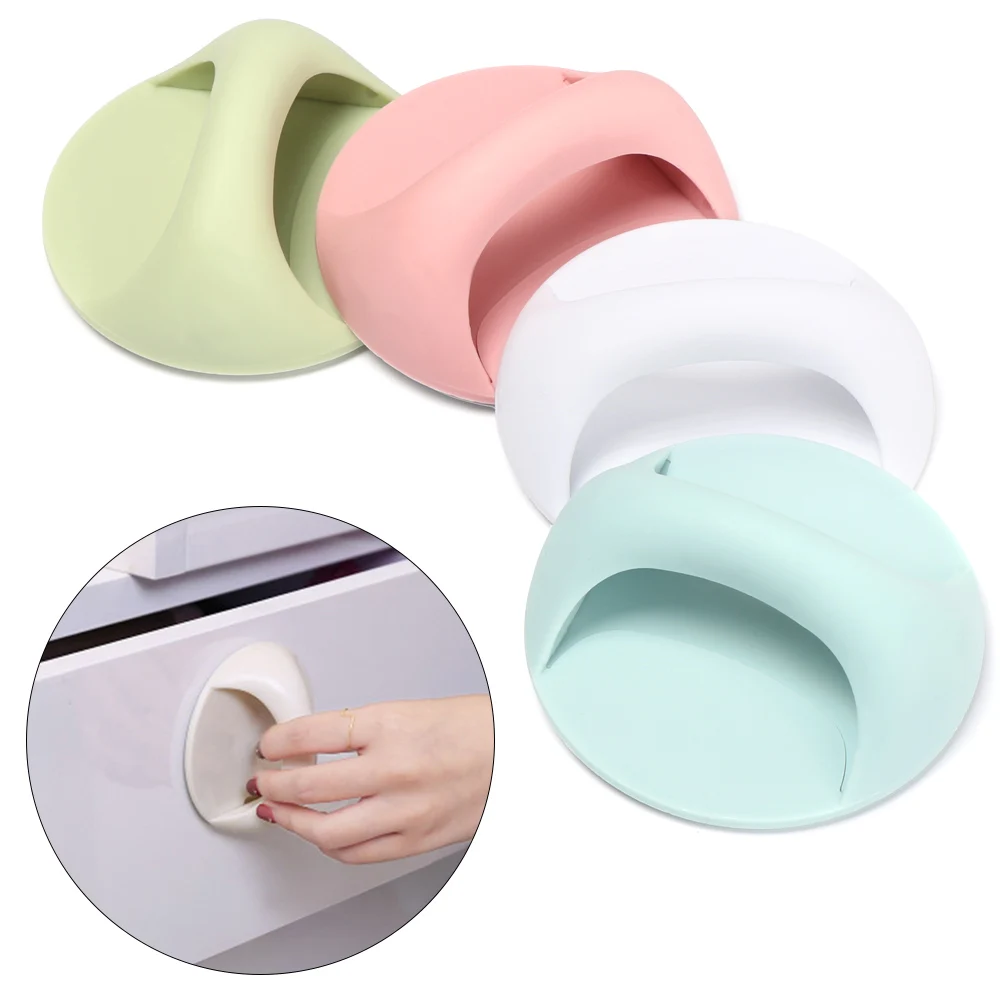 

Durable Self-adhesive ABS Handle For Drawer Cabinet Wardrobe Solid Color Plastic Punch-free Handle Home Hardware Supplies