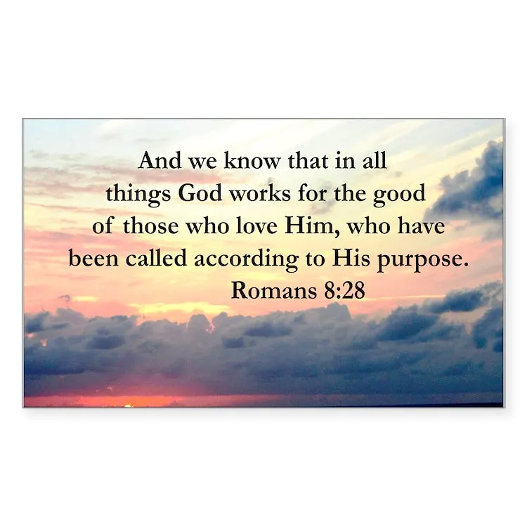 

Римляне 8:28 наклейка (прямоугольная) прямоугольная для декора ноутбука, спальни, автомобиля, милый мультяшный модный чемодан для общественных мест