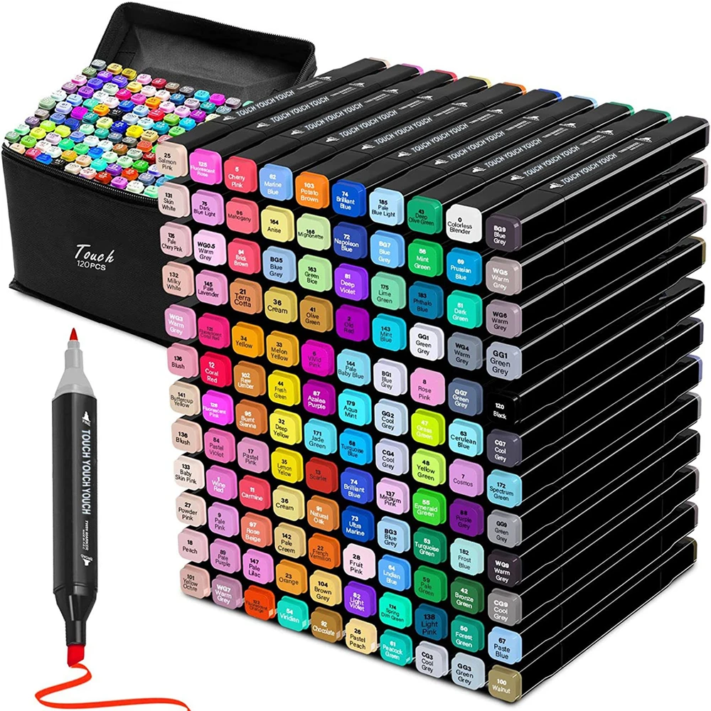 

Маркеры двусторонние масляные, 24/36/60/80/168 цветов