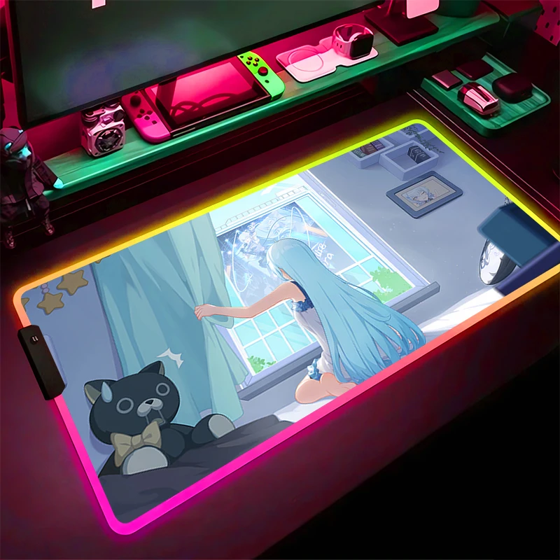 Коврик для мыши с резиновыми краями нескользящий RGB