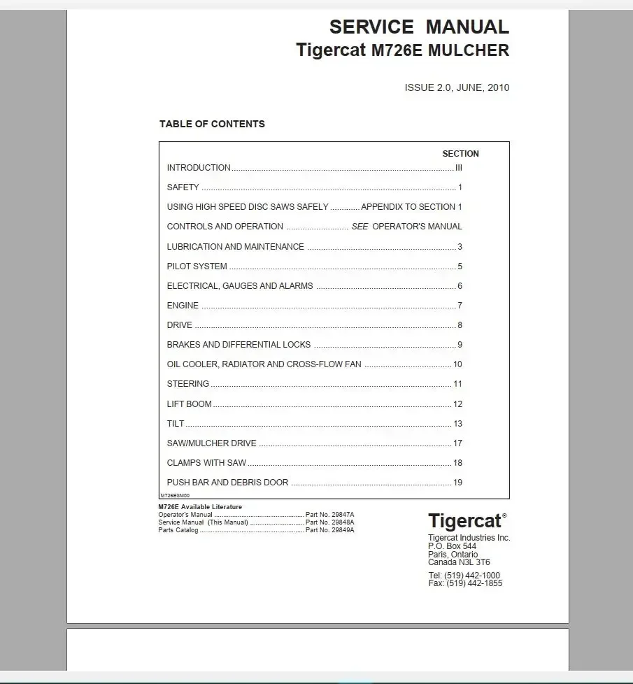 Фото Руководство по эксплуатации и обслуживанию TruckEPC3 Tigercat в формате PDF №3