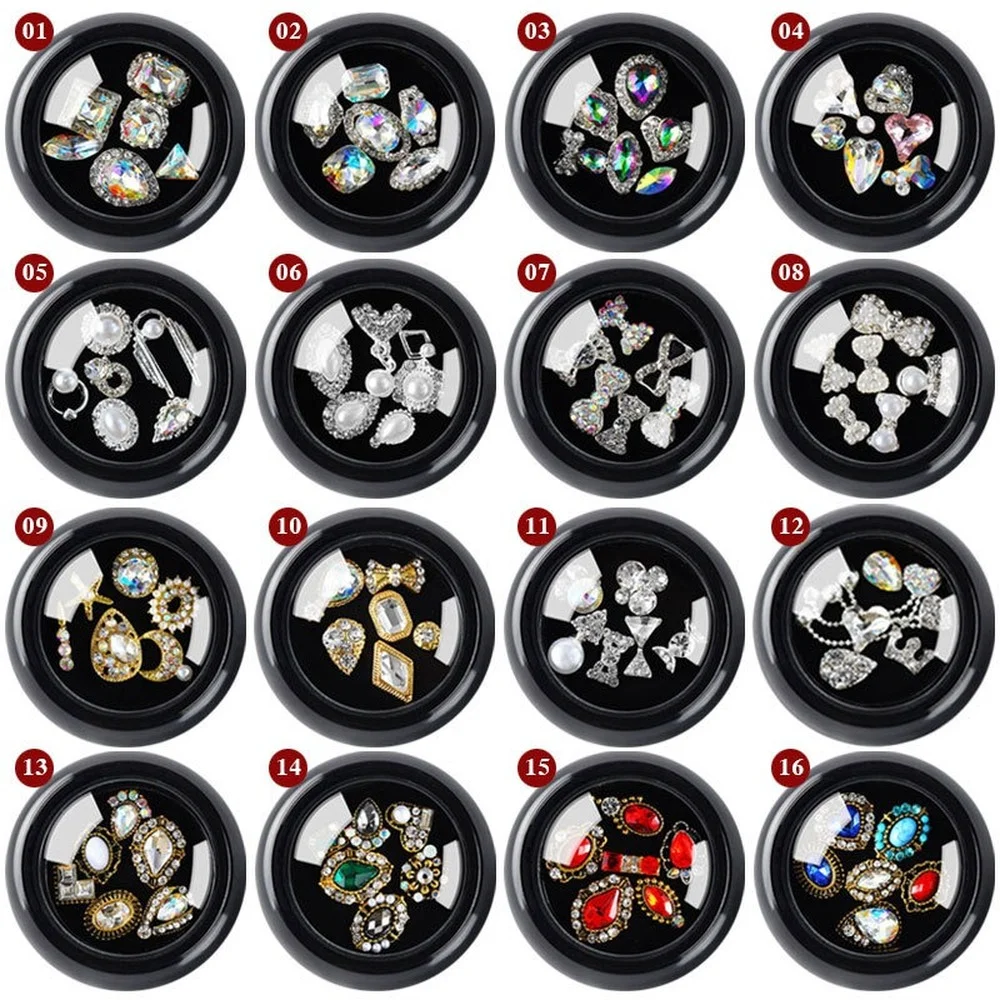 

1 Box 3D Crystal Mixed Colorful Rhinestones for Nails Stones for Nail Art Decorations Diy Design Manicure Diamonds