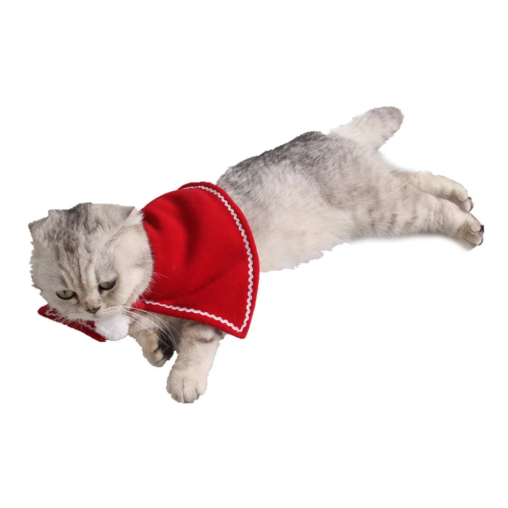 

Christmas Dog Pet Cat Cape Costume Puppy Santaoutfits Hat Outfit Kitten Costumes Wearing Cosplay Reddress Cloak Apparel Winter
