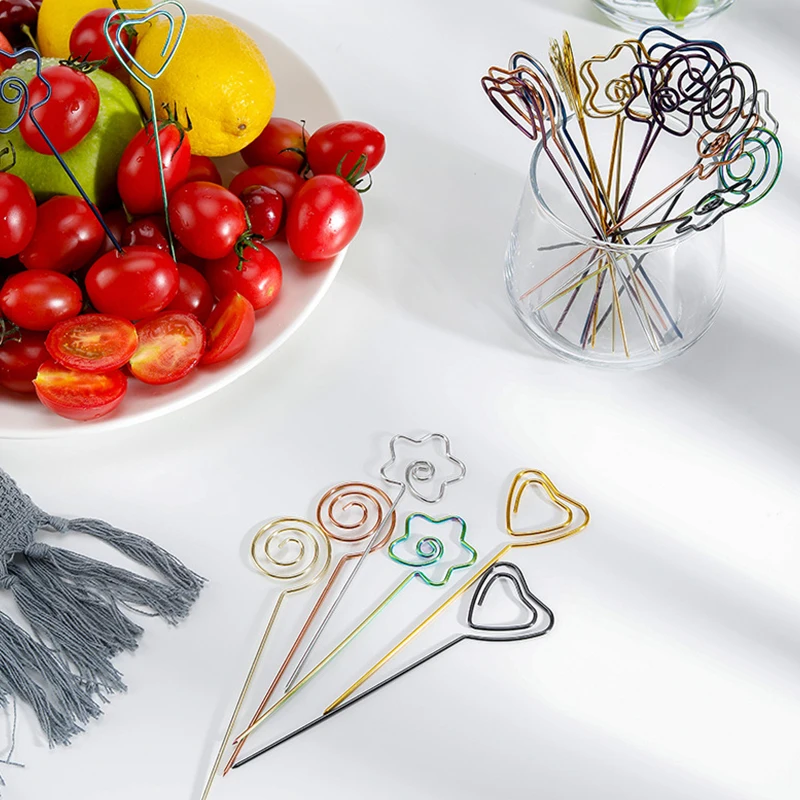 

3Pcs Stainless Steel Cocktail Decoration Signature Clip Snack Sign Fruit Fork