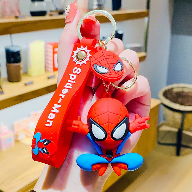 

New Marvel Cartoon Keychain Anime Character Spider Man Theme Car Pendant Couple Fashion Decoration Children's Birthday Gifts